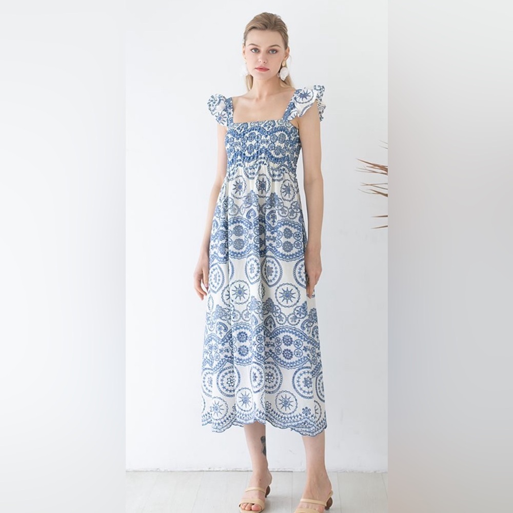 The Lucky Knot: Chatham Eyelet Midi Dress